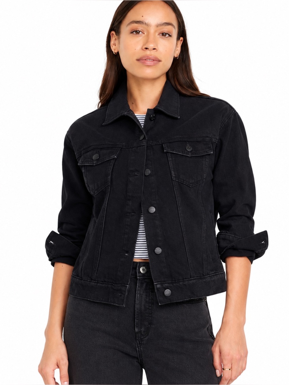 Old Navy Classic Black Denim Jacket NWT